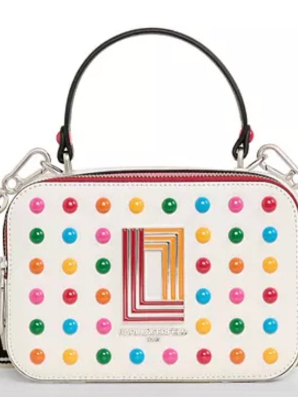 Karl Lagerfeld Paris Simone Camera Crossbody Bag White Multi NWT